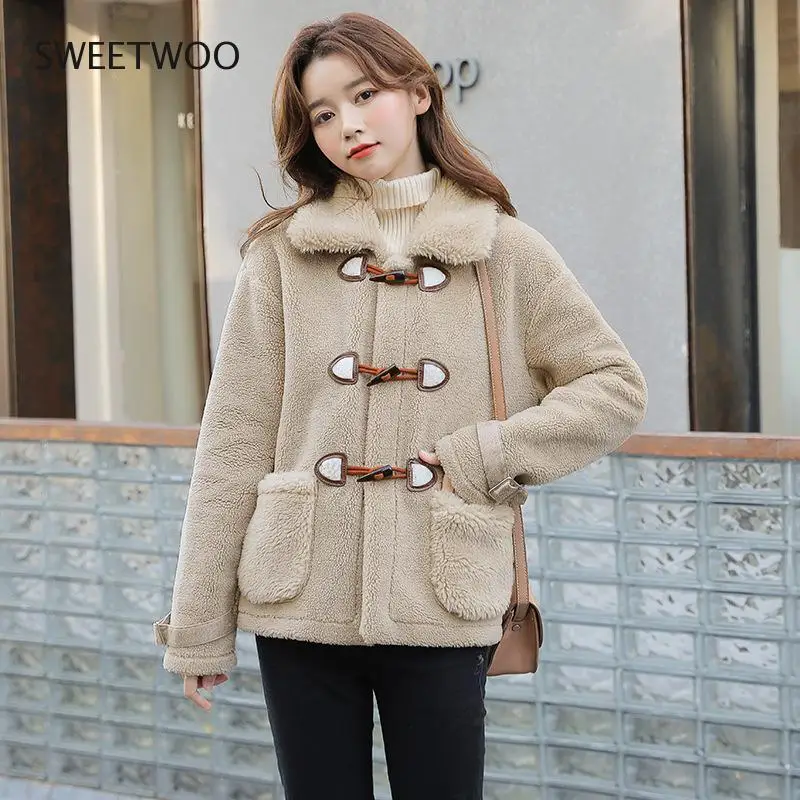 Casual Winter Coat Jacket Woman Faux Fur 2020 New Autumn Thicken Warm Teddy Lamb Faux Fur Coat Women Fashion Slim Dropshipping