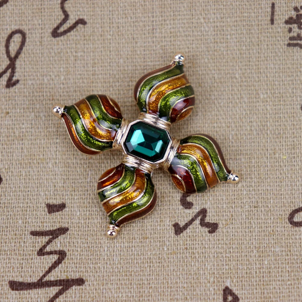 1Pc Cross Shaped Brooch Elegant Brooch Pin Alloy Clip Scarf Buckle Dual Brooch Jewelry for Women Girls Ladies