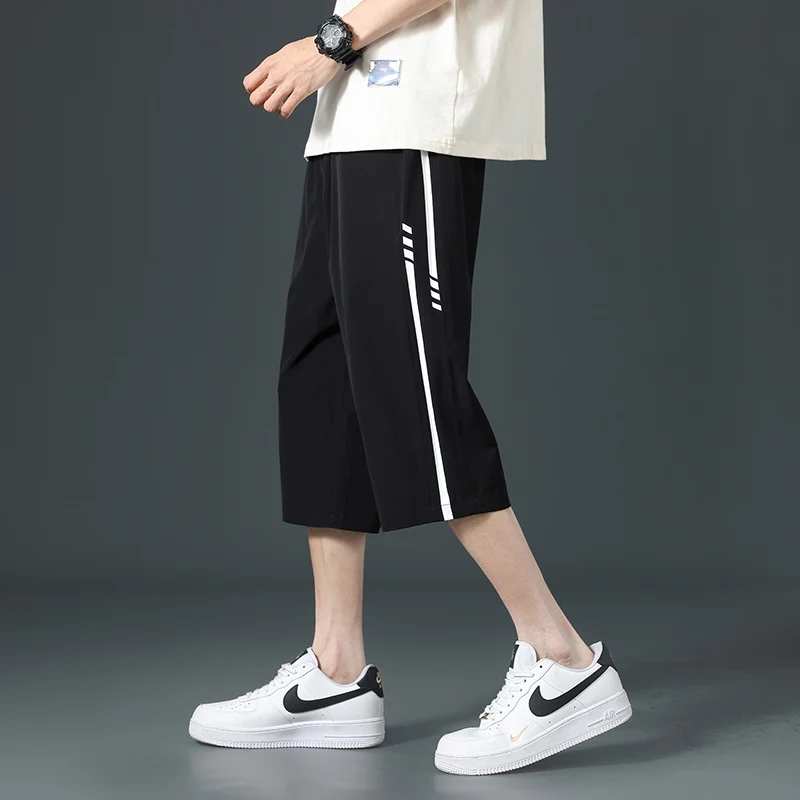 Шорты мужские с эластичным поясом повседневные свободные однотонные тонкие