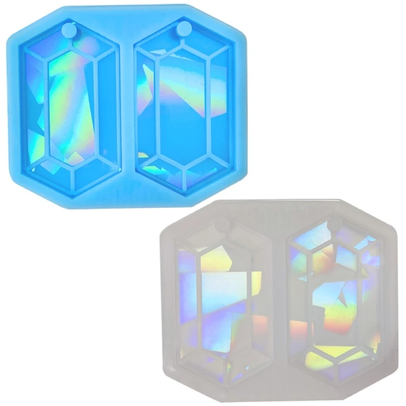 

Holographic Hexagon Mold Silicone Jewelry Pendant Resin Mold Sparkling Hexagon Epoxy Mold Earring Charm Mold DIY Craft