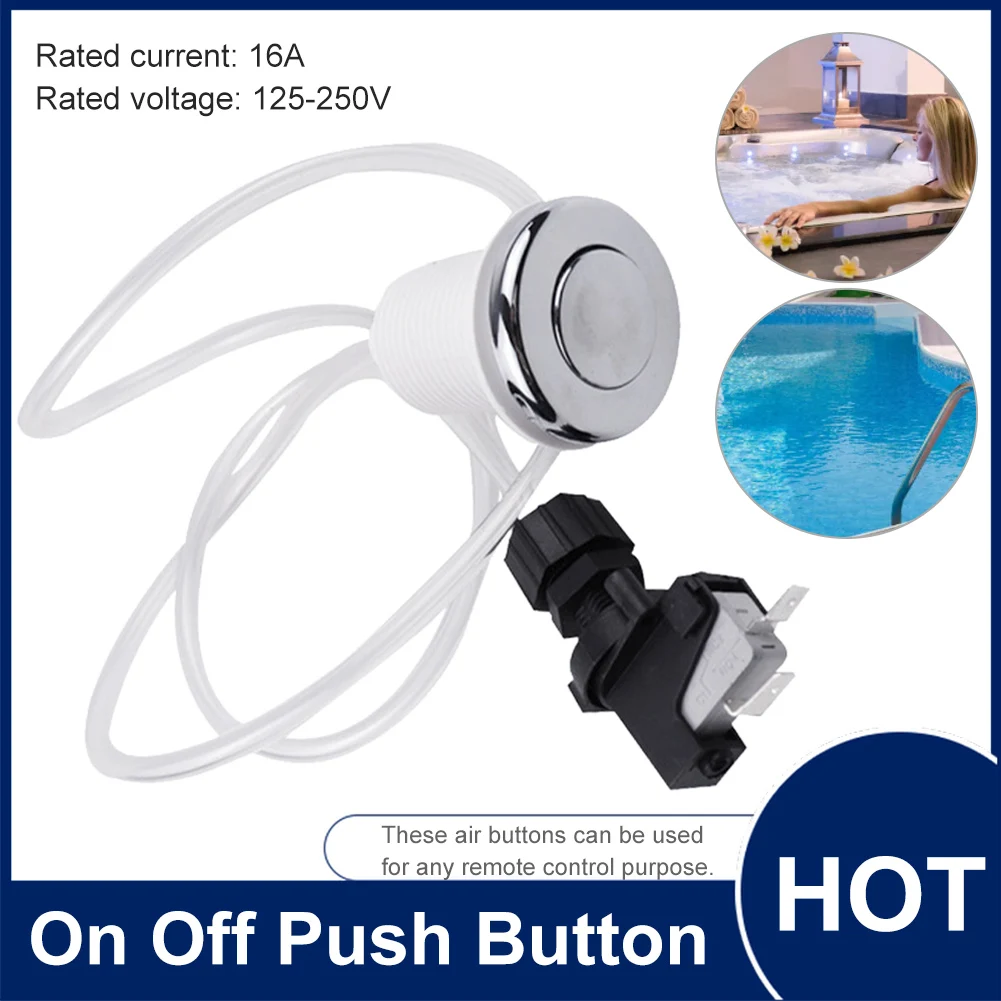 

16A Air Button Switch Kit On Off Push Bath Spa Tubing Kit Air Button Bathroom Switches Accessories