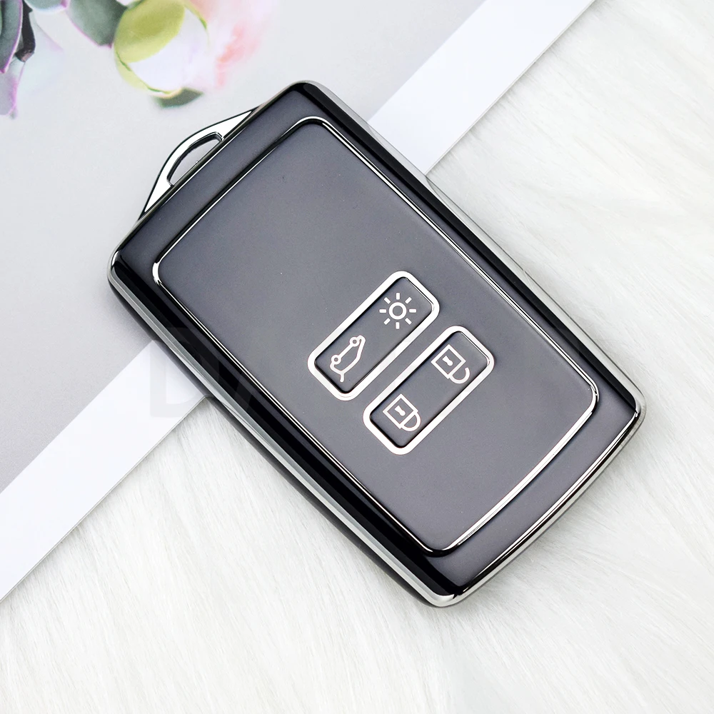 

Чехол для автомобильного ключа из ТПУ с 4 кнопками для Renault Koleos, Kadjar, Megane, Talisman, Captur Espace Clio 2016-2019, автомобильные аксессуары