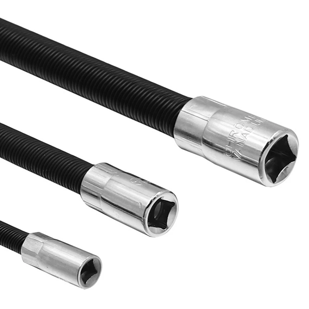 

Flexible Shaft Extension Rod Garden Home Polished Chrome Plating Socket Wrench Steel 3pcs Black Combination Wrench