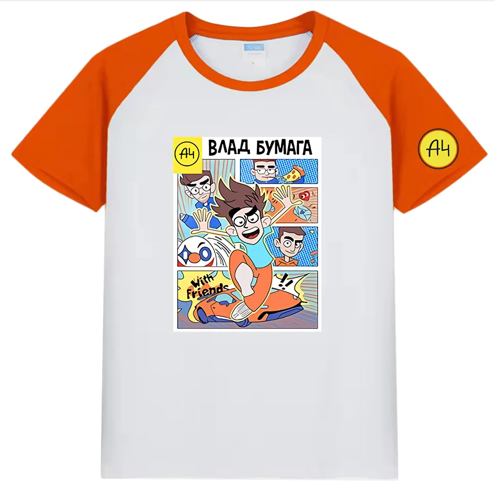 A4 Lamba Clothes Children's T-Shirt 100% Cotton Влад Бумага A4 T Shirts Tee Boy Girl Short Sleeve Casual Merch A4 Tshirt Tops
