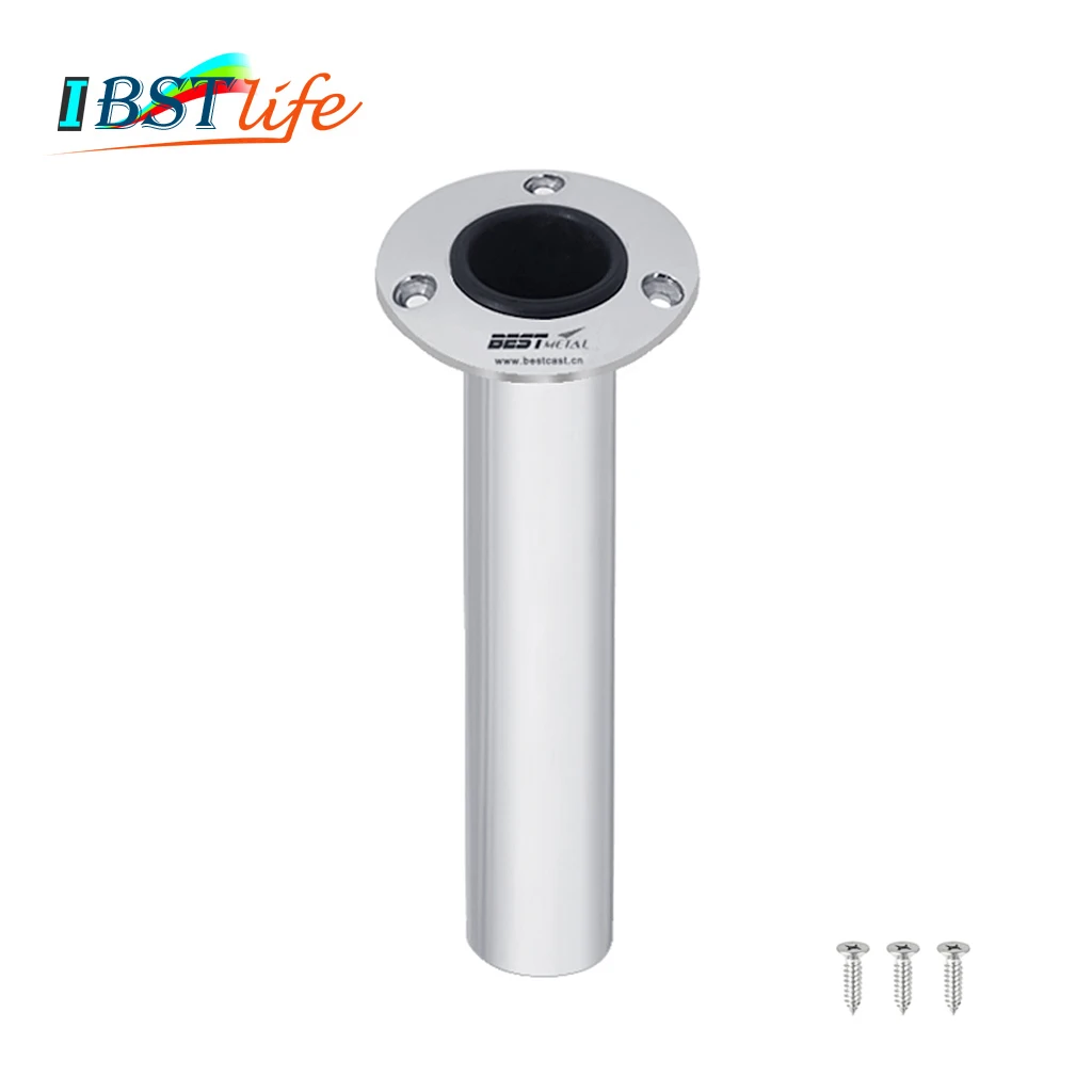 

Mirror Polish Flush Mount 0 Degree stainless steel 316 Round flange fishing rod racks holder boat Marine fishing Accessories