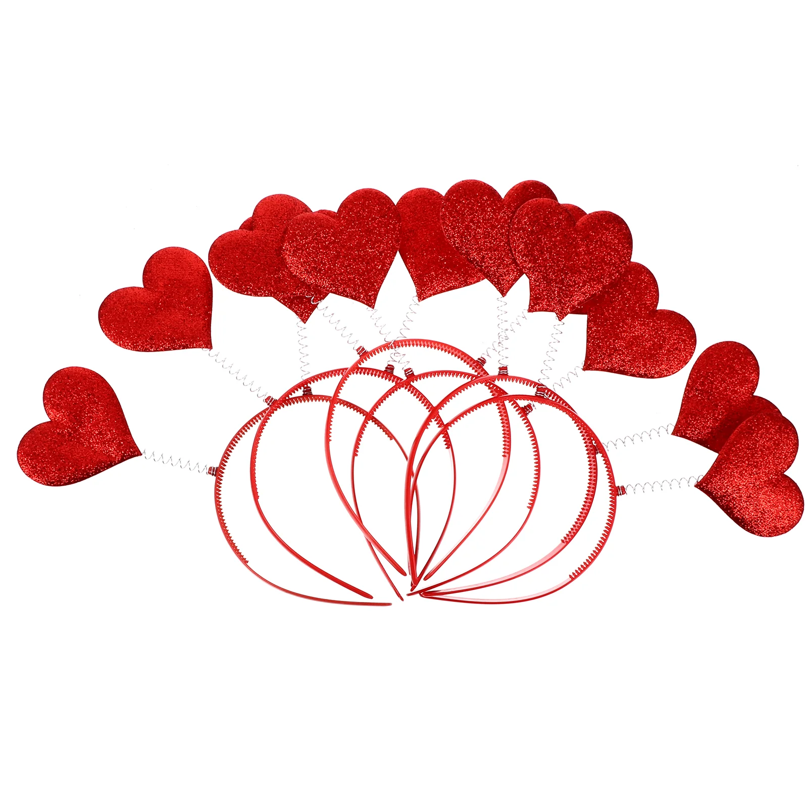 

6 PCS Red Heart Headband Hair Decor Girls Headphones Hairband Valentine's Day Shape Love Accessories