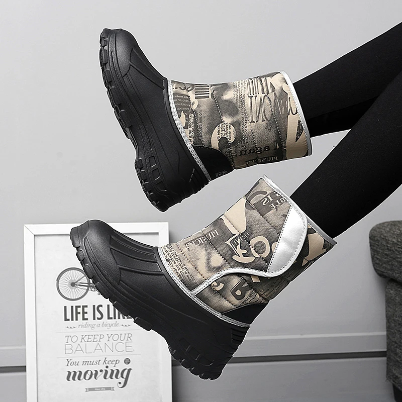 

Новинка 2022, женские повседневные зимние ботинки, теплые уличные зимние ботинки с мехом внутри для девочек, теплые прогулочные ботинки с хло...