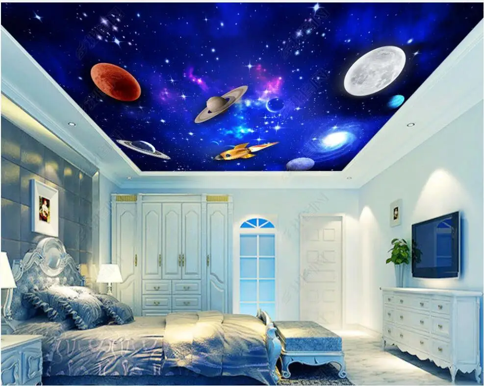 

Настенные 3D-обои с изображением космической звезды космоса и ракеты, фото на заказ, потолочные фрески, домашний декор, обои для стен гостиной, 3 d