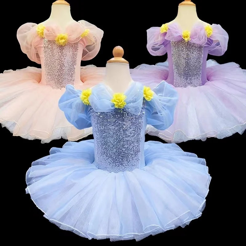

Sequined Ballet Skirts For Girls Kids Professional Ballet tutu Red Blue Pink Princess Ballerina Dress Child Ballet Dance Costume