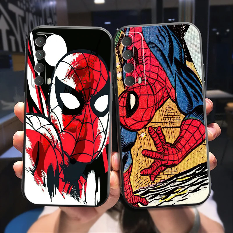 

Marvel Spider Man Phone Case For Huawei P Smart Z P20 P30 Honor 8X 9 9A 9X 10 10 Lite Carcasa Liquid Silicon Silicone Cover