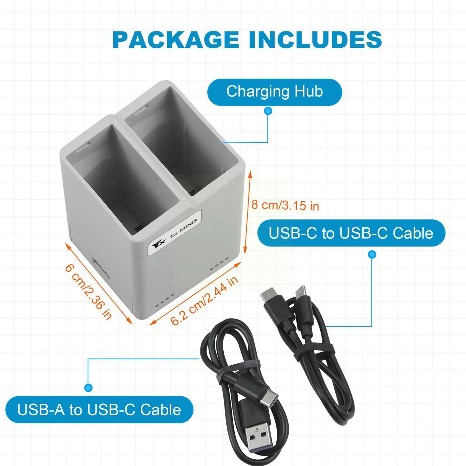

For DJI MINI 3 Pro Charger Two-way Charging Hub Battery Charger Drone Charging USB Accessories Butler O5L4