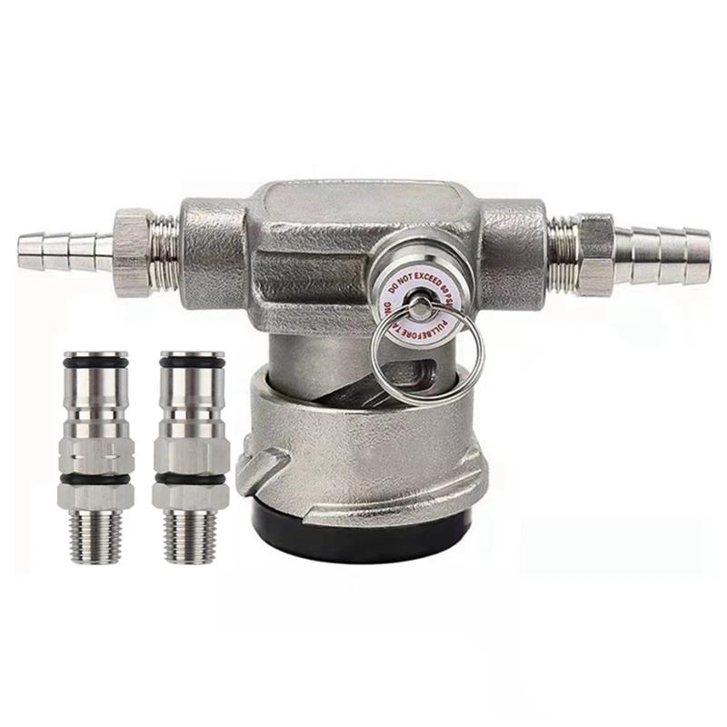 

Twist Type "S" System Keg Coupler With 1/4 Inch NPT Ball Lock Post,Stainless Steel Quick Disconnect Profile Keg Coupler