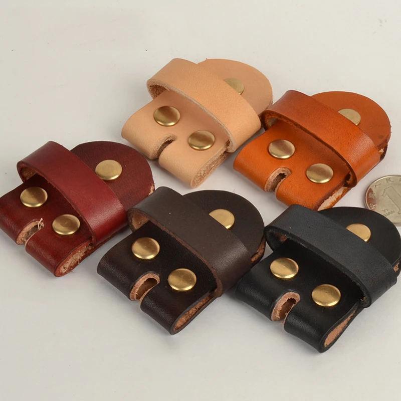 1 Set 3.8cm ISOULED Men's Belt Pin Buckles Connection with Cowhid Leather Loop and Solid Brass Rivet Screws