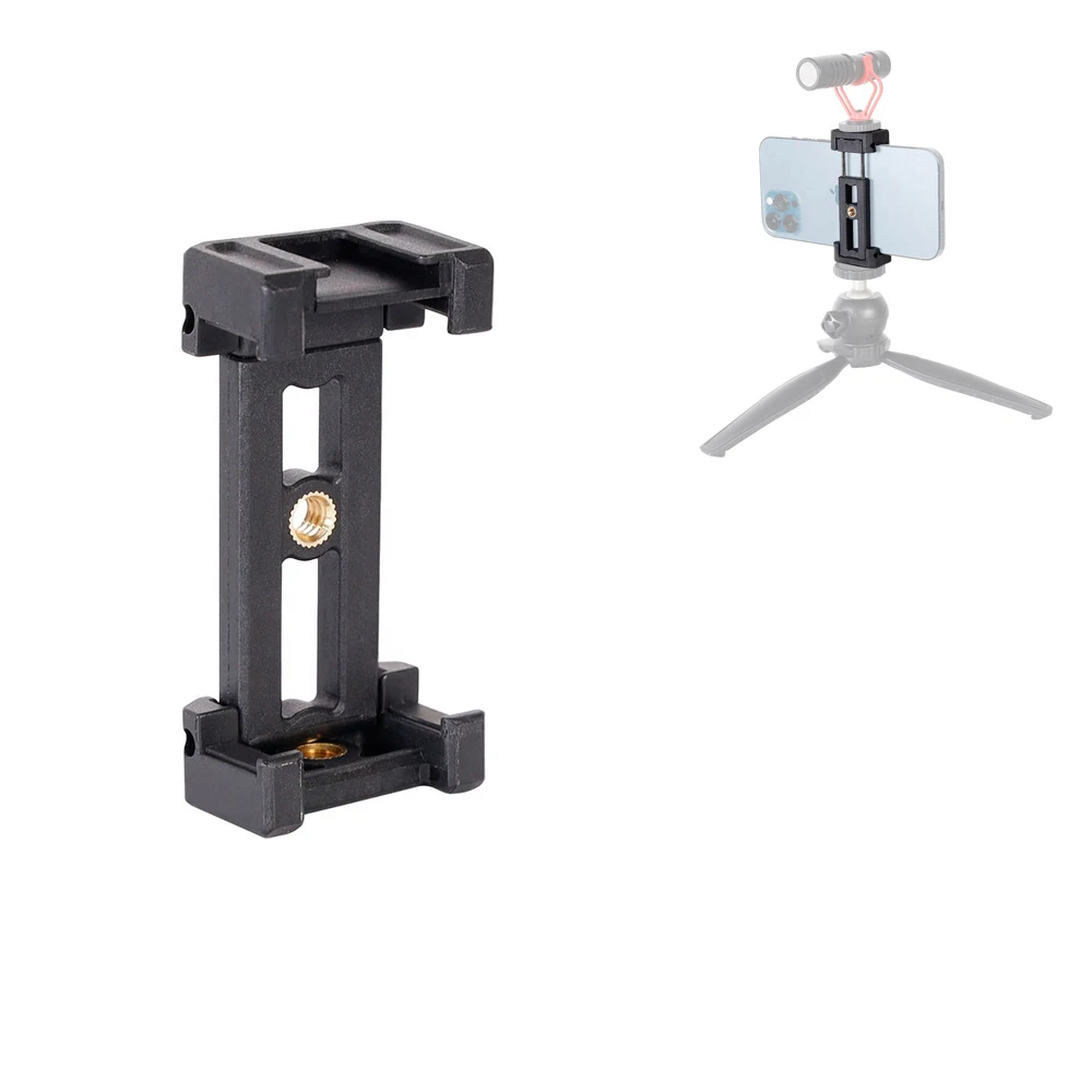 

Universal Extendable 2.3-3.7'' Width Tripod U Clip Phone Holder With Hot Shoe Mount For Mobile Phone Flash Lighting Microphone