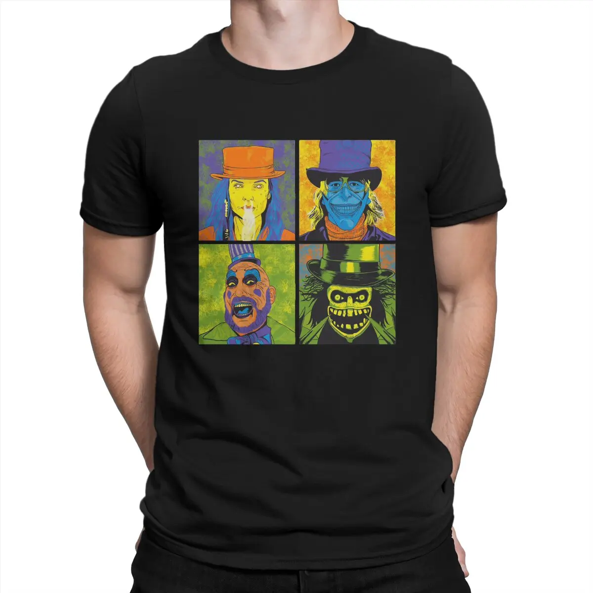 

Novelty Strangers with Hats Movie T-Shirt Men Crew Neck Pure Cotton T Shirt House of 1000 Corpses Short Sleeve Original Clothing
