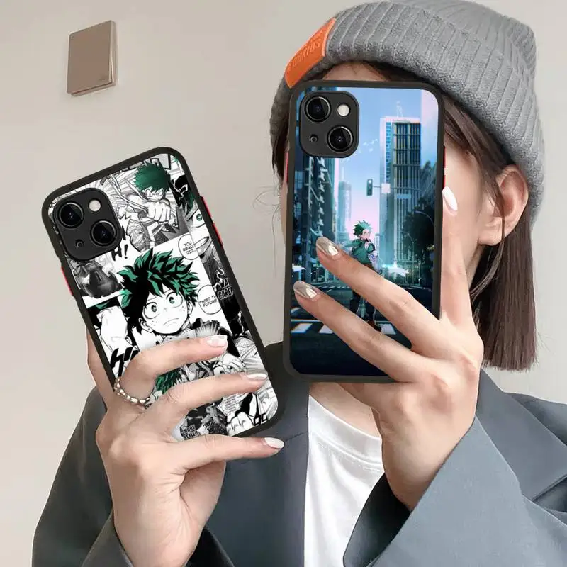

Izuku Midoriya My Hero Academia Anime Phone Case for iPhone X XR XS 7 8 Plus 11 12 13 pro MAX 13mini Translucent Matte Case