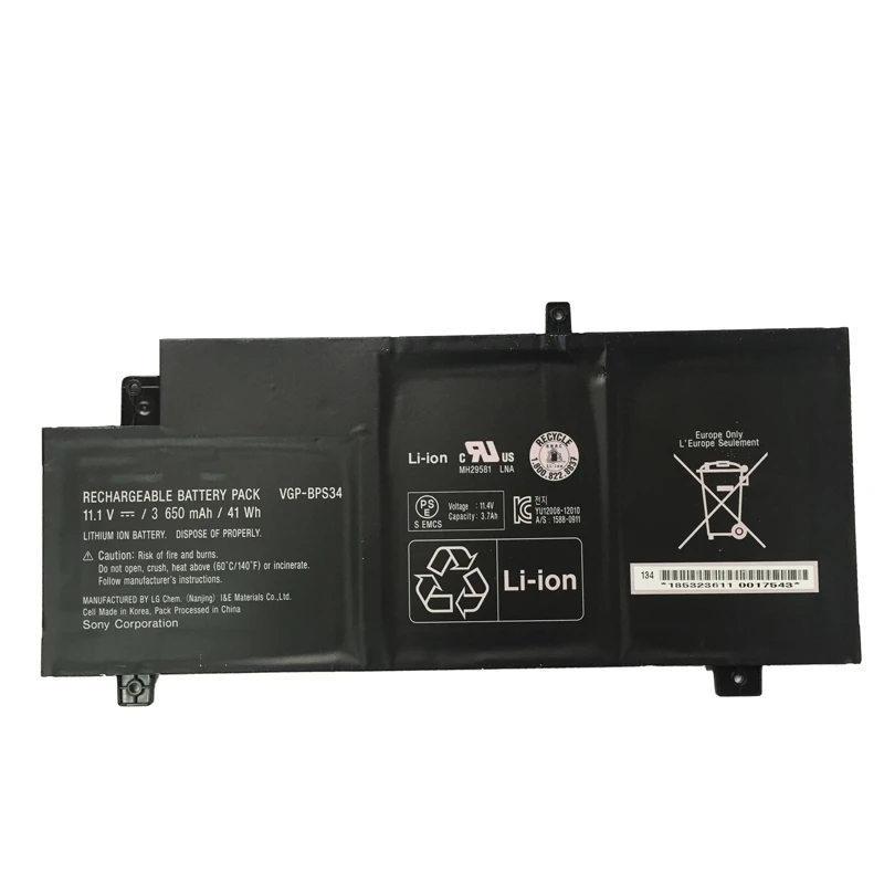 Фото Аккумулятор для ноутбуков Sony VAIO Fit 15 14 серий SVF15A SVF14A, VGP-BPS34 VGP-BPL34, SVF15A1ACXB, SVF1521V2CB, SVF1421AYCB, 11.1V 41Wh №1