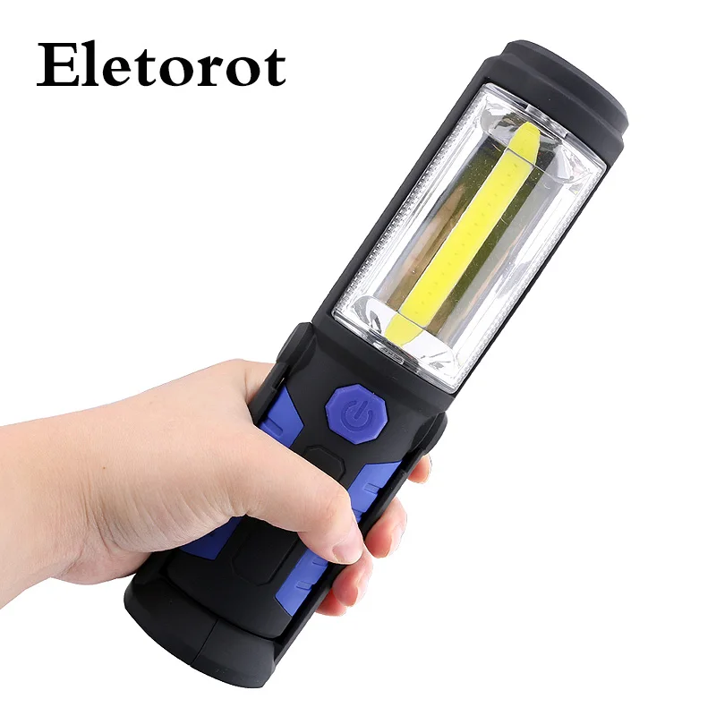

Magnetic Portable Flashlights Torches 2 Modes COB Rechargeable LED Flashlight Work Light Torch Light For Outdoor Camping Hiking