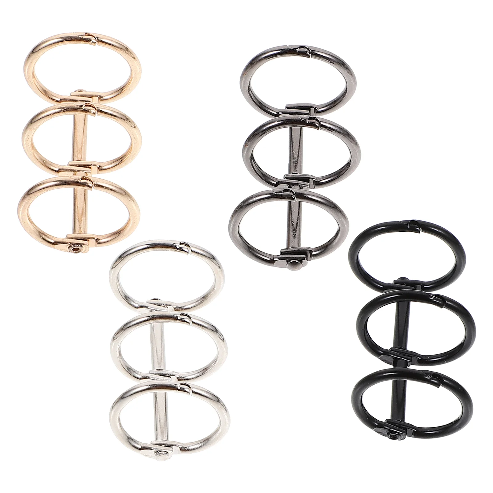 

4 Pcs Black Notebook Binder Ring Replacements Loose Leaf Buckles Rings Metal Practical Exquisite