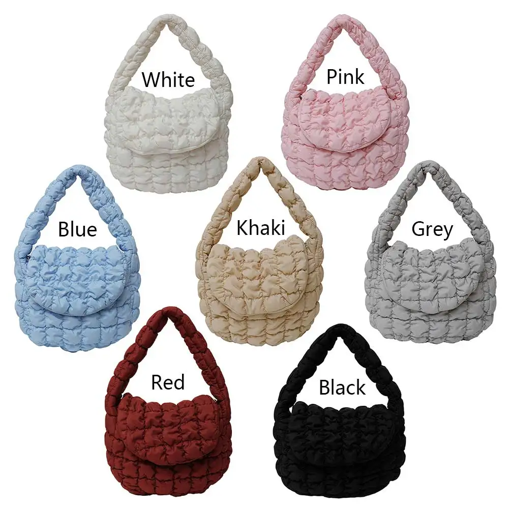 Женская нейлоновая сумка через плечо стеганая сумка-хобо с карманами