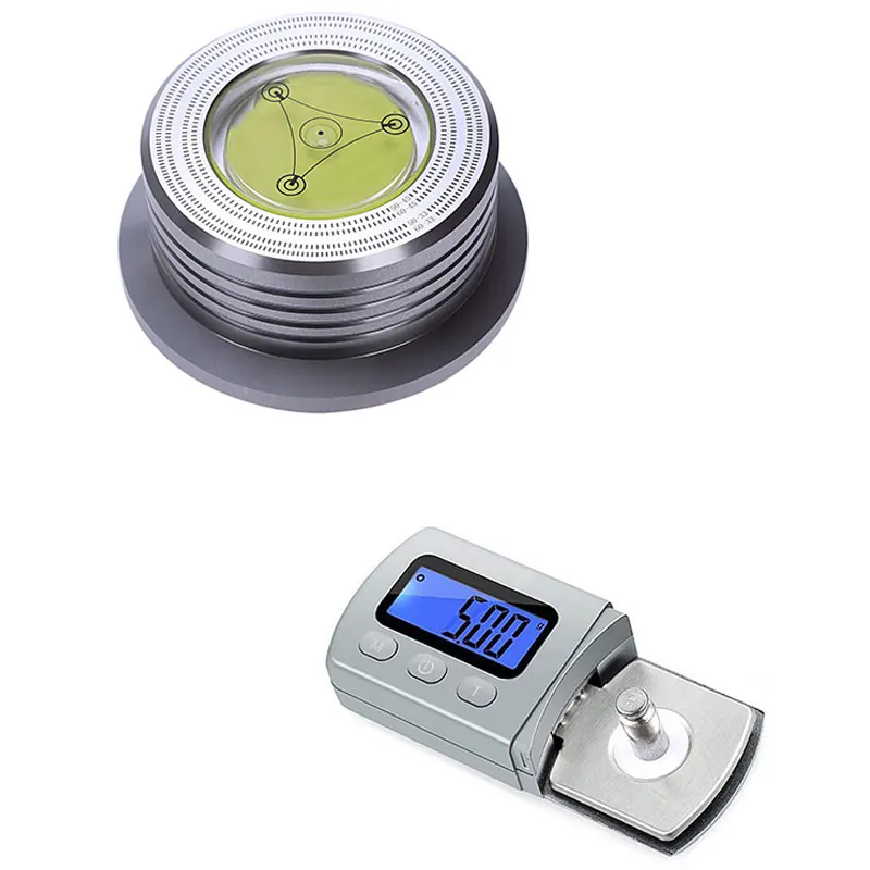 

Lp Vinyl Record Audio Disc Turntable Stabilizer Clamp Aluminum & Vinyl Phono Needle Pressure Gauge Stylus Disc Needle