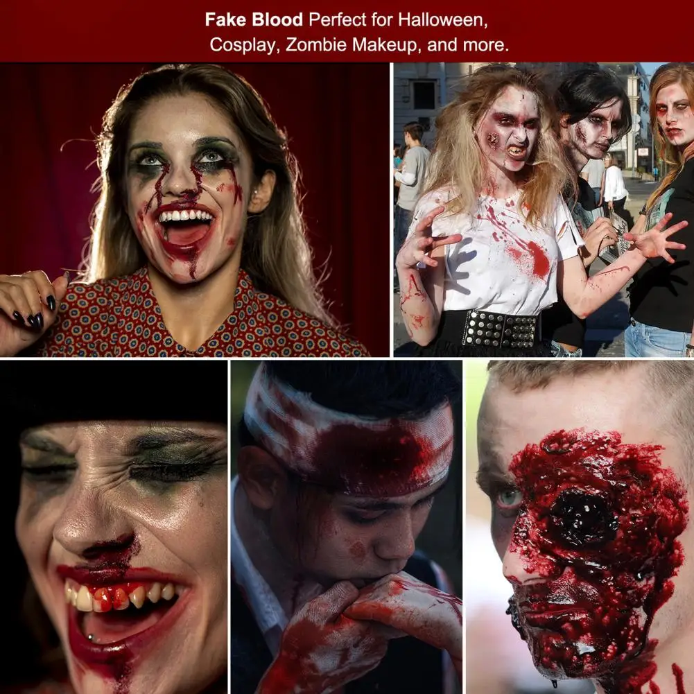 

Nosebleeds with Fake Blood Effect Realistic Washable Halloween Fake Blood for Cosplay Wound Effects 50g Plasma Makeup Options