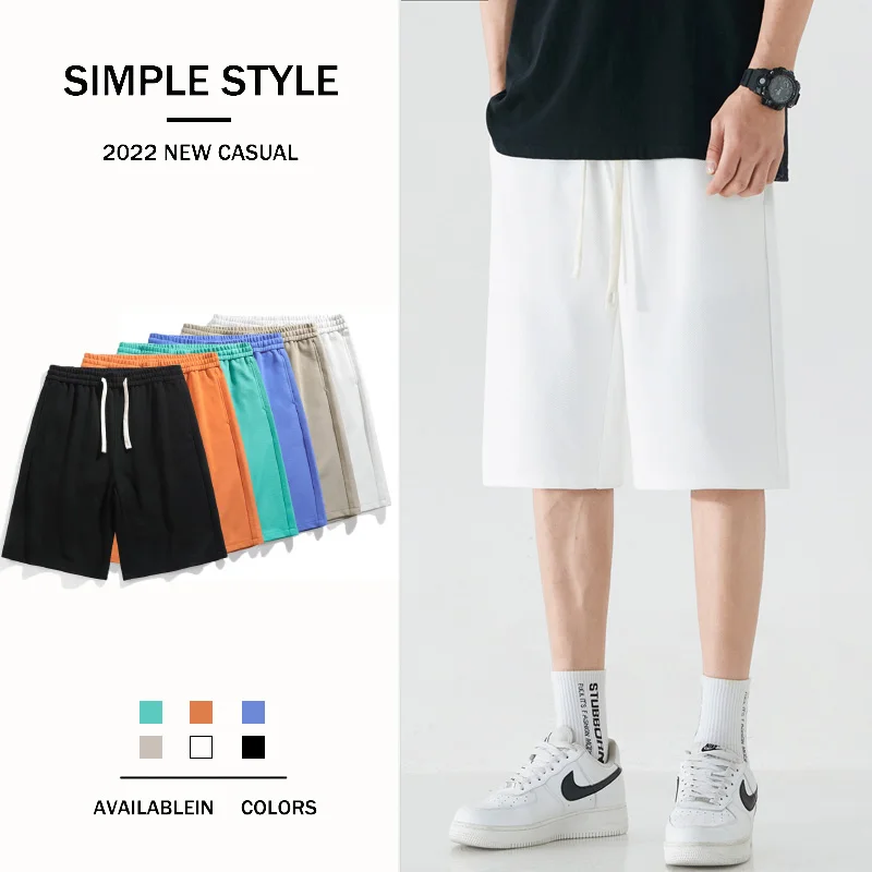 New Fashion Trend Men'S 5-Point Trouser Men'S Summer Beach Sports Casual Pants Korean Trend Loose comfortable Solid Color Shorts