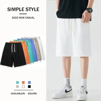 new fashion trend mens 5 point trouser mens summer beach sports casual pants korean trend loose comfortable solid color shorts
