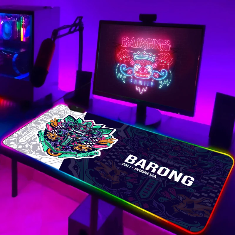 

Коврик для мыши Tiger с RGB подсветкой, светодиодный игровой коврик для мыши, компьютерный коврик для мыши с RGB подсветкой, большой коврик для мы...