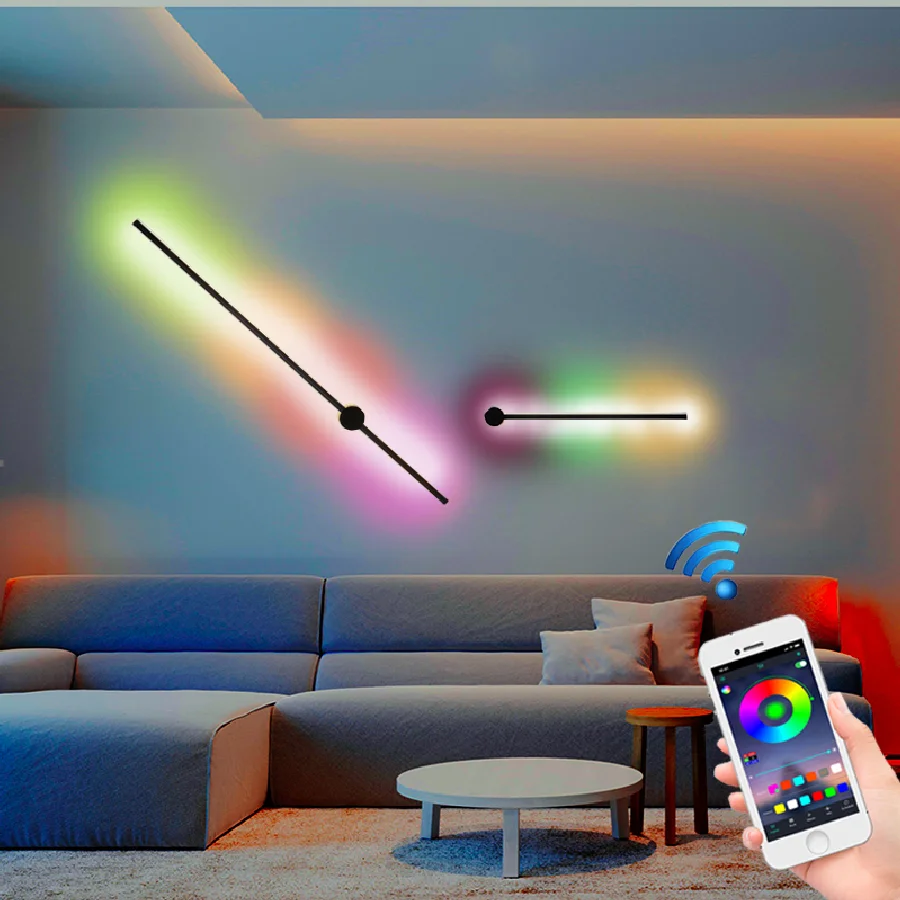 

Indoor Lighting NEW LED Wall Lamp APP Remote Control Adjustable RGB Coloful Sconce Living Room Decoration Wall Light Fixtures