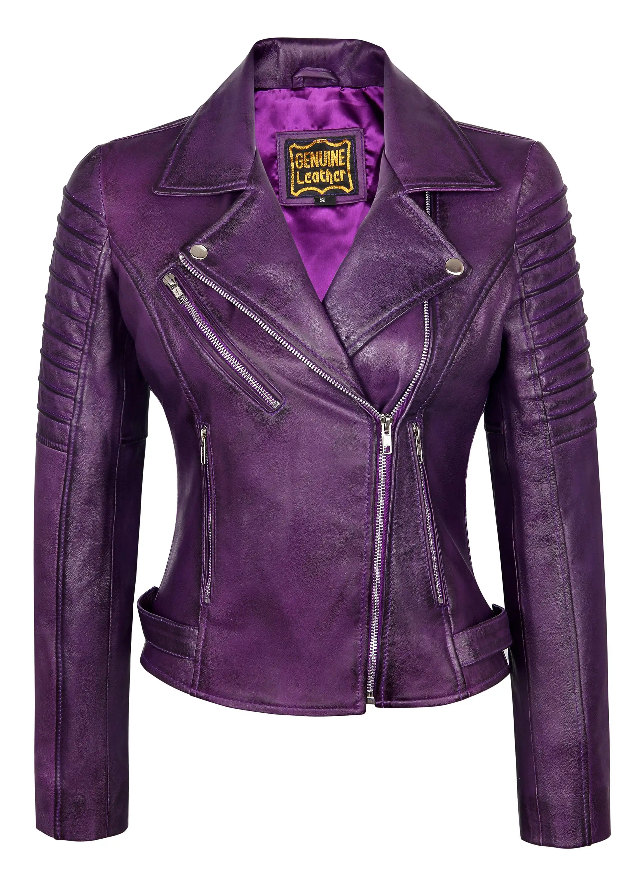 

Women Lambskin Leather Jacket Bomber Motorcycle Biker Real Leather Jacket