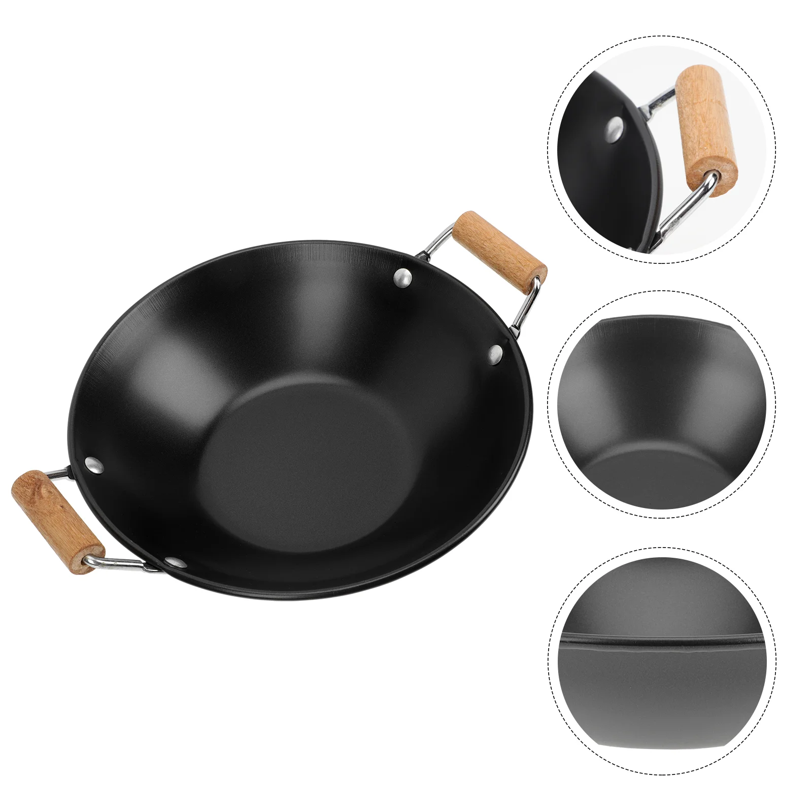 

Pot Steel Pan Cooking Stainless Carbon Wok Kitchen Cookware Handle Hot Nonstick Pans Grill Binaural Noodle Japanese Griddle