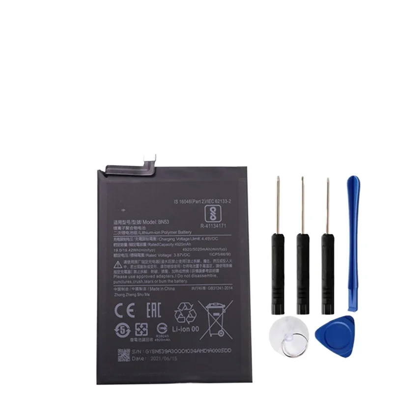 Высококачественный аккумулятор BN53/54/56/62 для Xiaomi Redmi Note 9S/T/A4g/5Gnote9Pro 5020 мАч