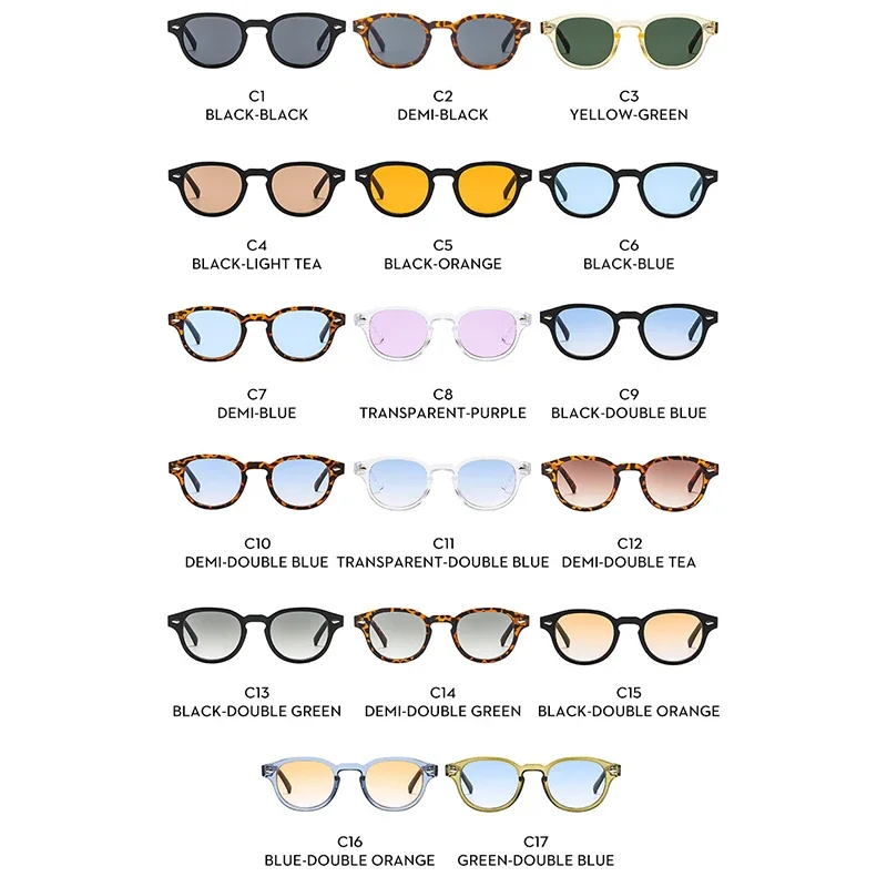 Очки солнцезащитные круглые в винтажном стиле с градиентом для мужчин и женщин