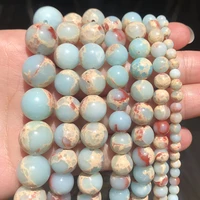 natural smooth shoushan stone round beads for jewelry making 4681012mm blue snakeskin spacer beads diy bracelet accessories