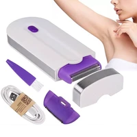 2 in 1 rechargeable electric epilator women painless hair removal epilator device instant sensor light shaver dropshipping