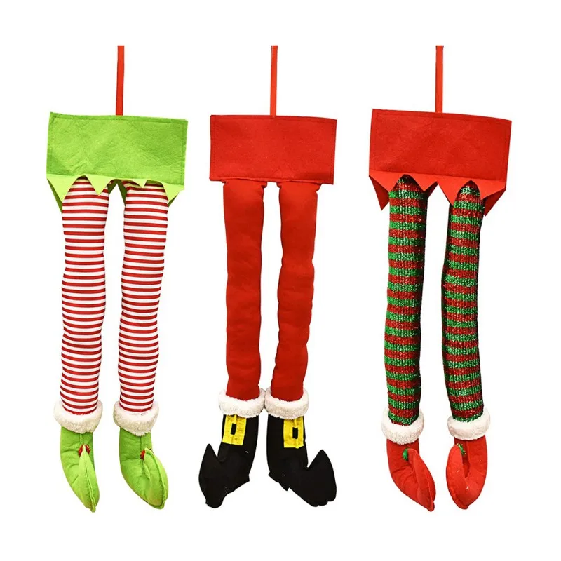 

Рождественское украшение, забавный эльф, подвеска в виде ножки Санты, украшение «сделай сам» в виде капли для рождественской елки, настенного венка на дверь, украшение для автомобиля и дома