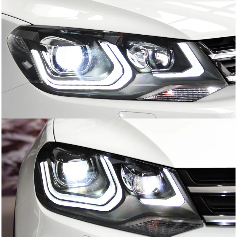 Для VW Touareg светодиодные фары 2011 2012 2013 2014 2015 DRL спрятанные Angel Eye биксеноновые