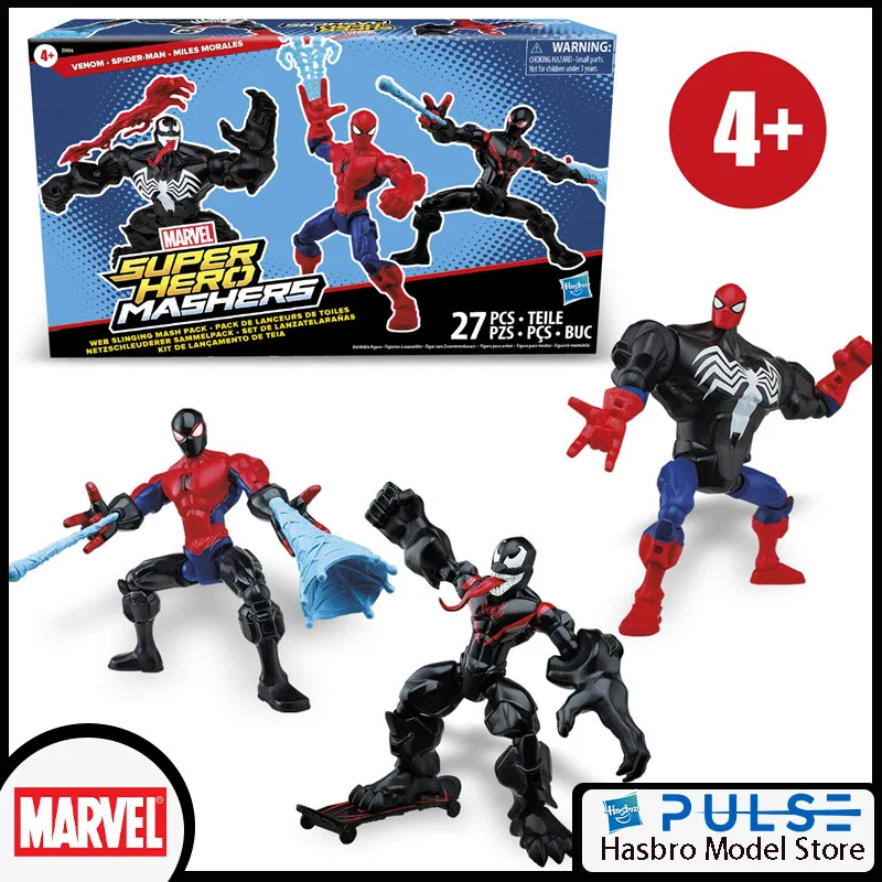 

Hasbro Marvel Super Hero Mashers Web-Slinging Mash Pack 24 Buildable Pieces and 3 Spider Man Minifigure Figures Halloween Gift