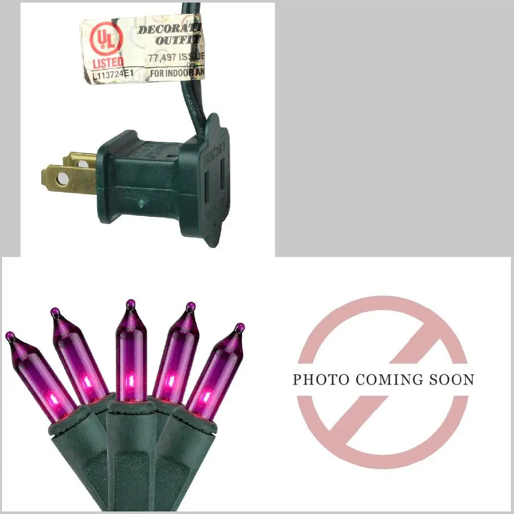 

Lovely Purple 37.5' Mini Incandescent Light Set with Green Wire for Decoration and Ambiance