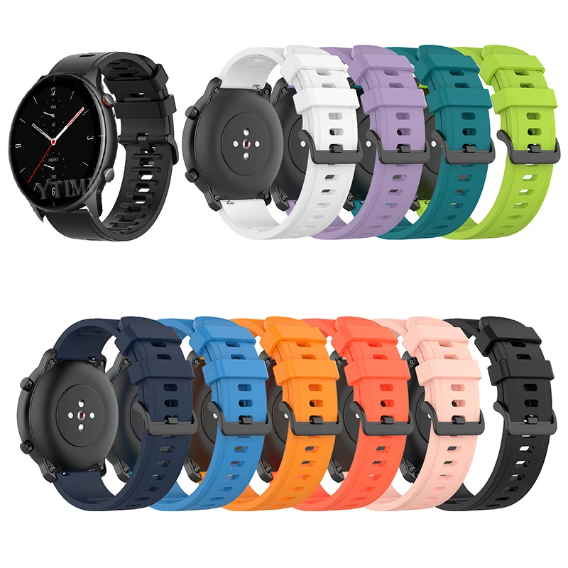 

22mm Silicon Strap Watchband Wristband For Xiaomi MI Watch Color/S1 Active Pro Wriststrap Bracelet For Amazfit GTR 2e / GTR 47mm