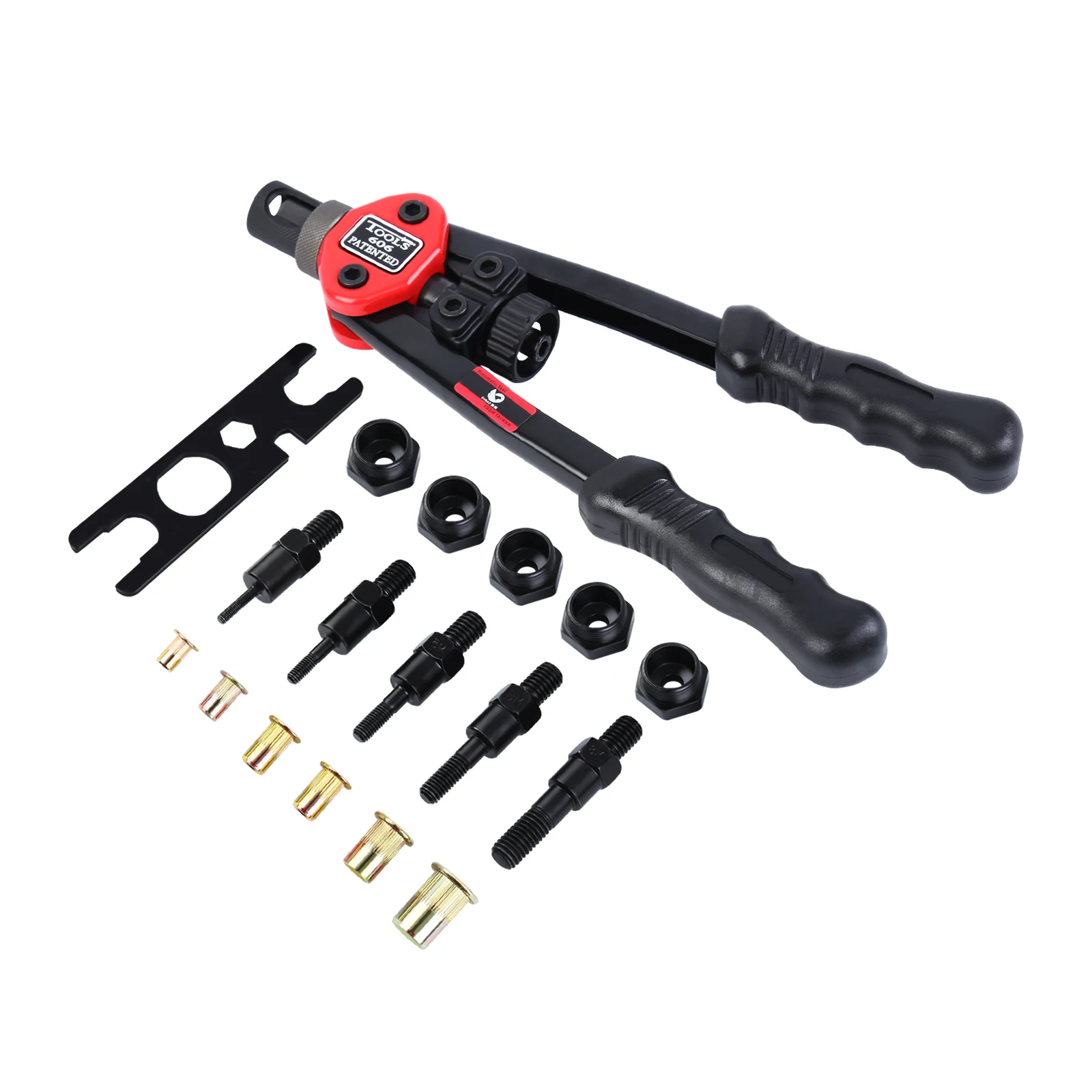 

BT606 Heavy Duty Manual Riveter Rivet Nut Gun Kit with Nut Dies M3 M4 M5 M6 M8