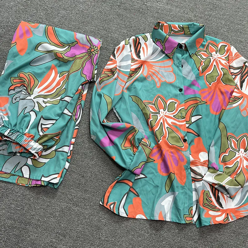 

2 Piece Set African Clothes For Women Shirt Tops Wide Leg Pant Suits Summer New Print Loose Casual African Clothing Outfits Sets