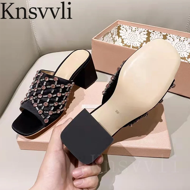 Дизайнерские шлепанцы на тонком каблуке женские невидимые стильные мюли из ПВХ