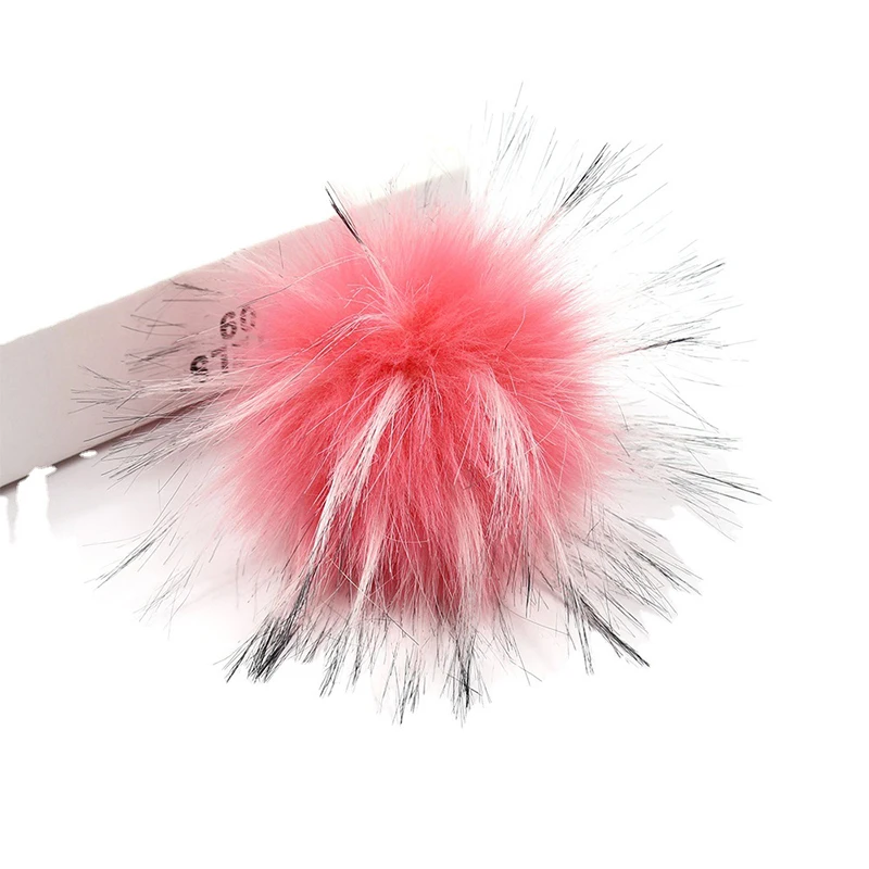 

10cm Elastic Rope Hairball Coloful False Hat Ball Fur Pompom Fake Fox Fur Artificial Pom DIY Handmade Hat Clothing Accessories