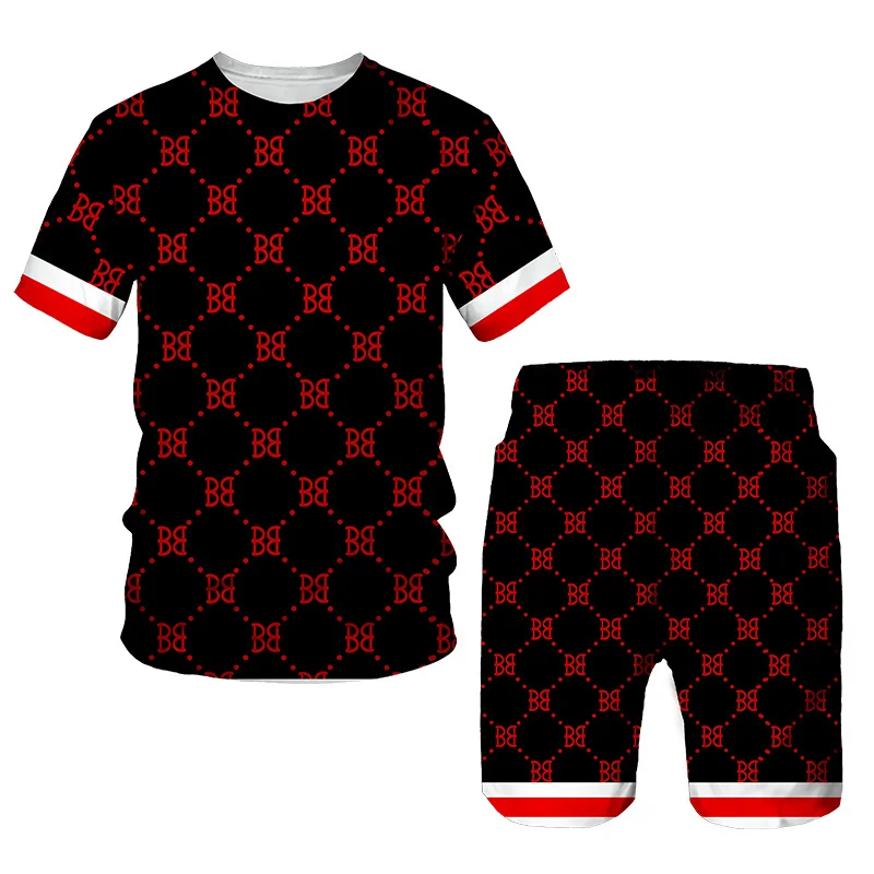 Fashion 3D Printed Luxury Brand T Shirt Casual Beach Shorts Tracksuit Sets Men's Streetwear Male Clothes Outfits Free Shipping