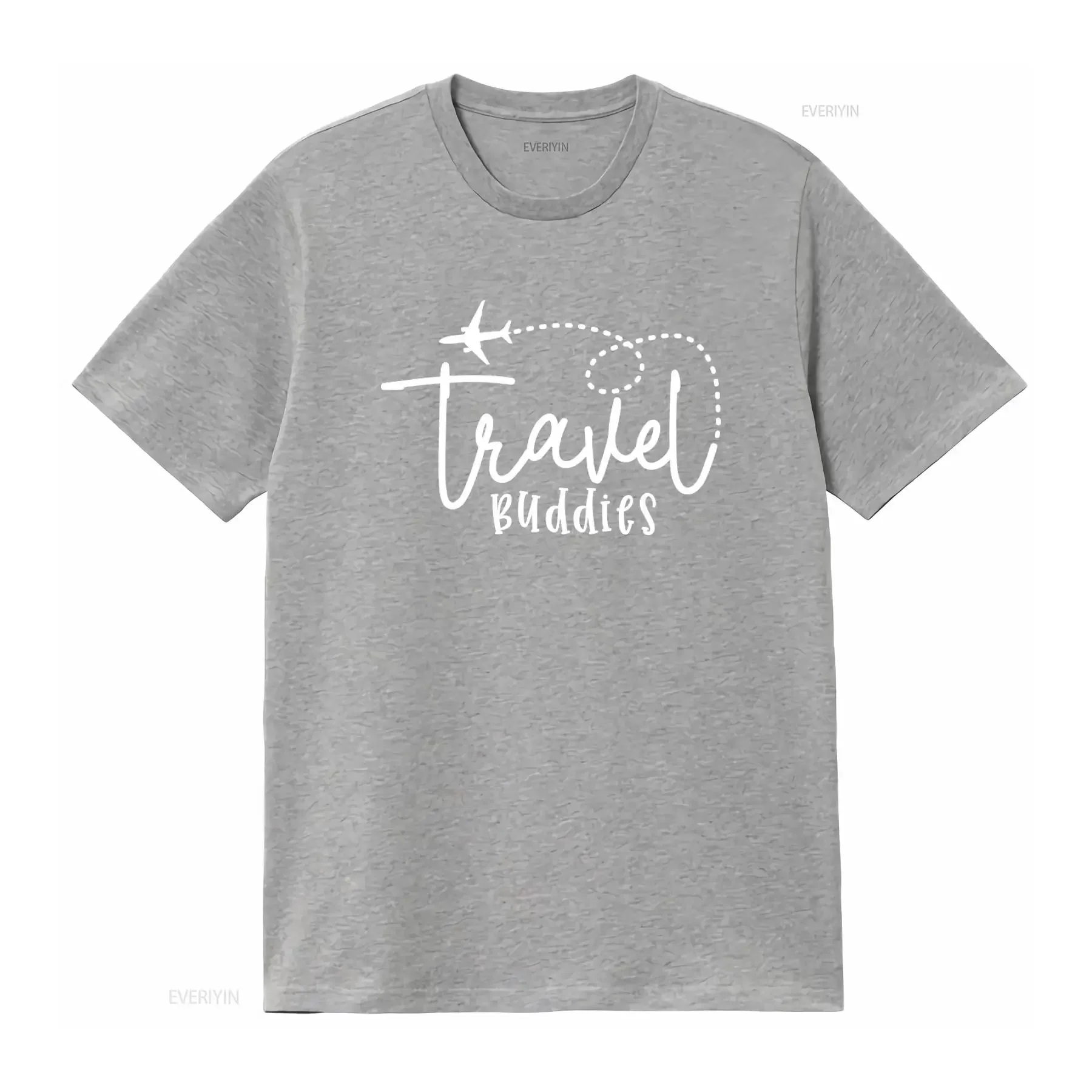 Фото Футболка Travel Buddies для путешественников, винтажная, с дизайном самолета, для влюбленных, в стиле пэчворк, с эффектом потертости №3