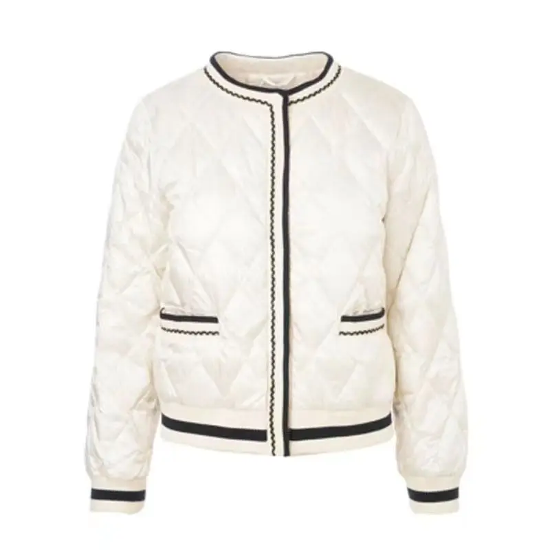 Women's 2023 New Winter Korean Chic Solid Loose Jackets Fashion Female Casual Long Sleeve White Duck Down Coats Clothes C74