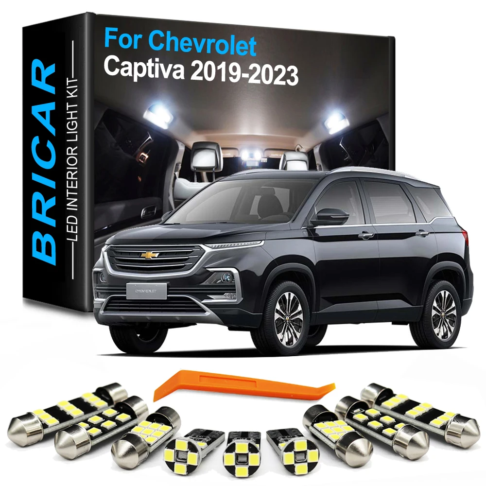 

Bricar 8Pcs Canbus Car Reading Trunk Lamp For Chevrolet Chevy New Captiva 2019 2020 2021 2022 2023 Interior LED Bulb Light Kit