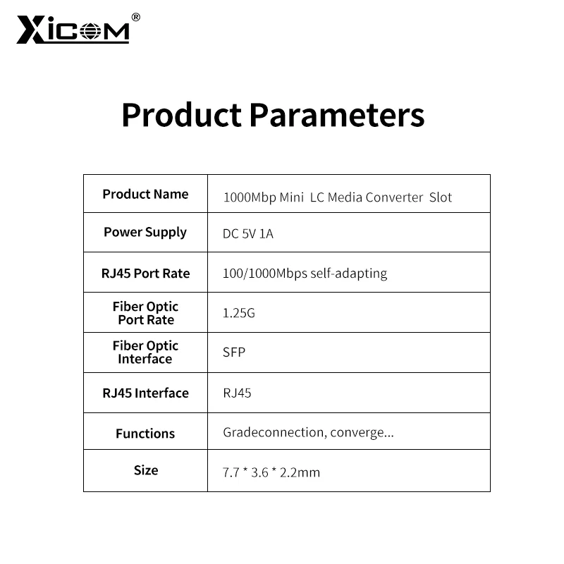 Гигабитный мини медиа конвертер слот SFP модуль приемопередатчика 100/1000 м 1 RJ45